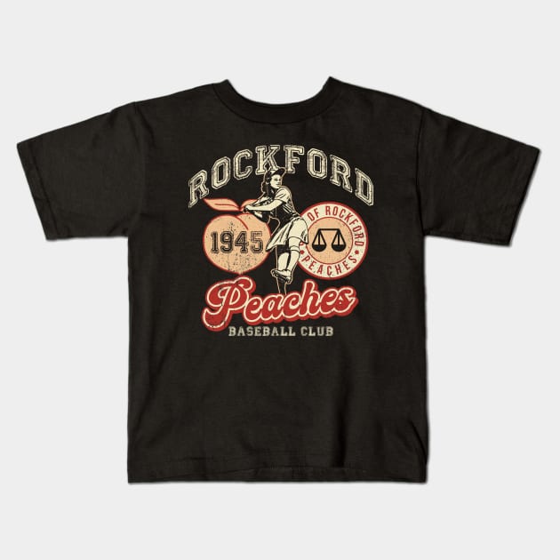 Rockford Peaches Dks Kids T-Shirt by Alema Art